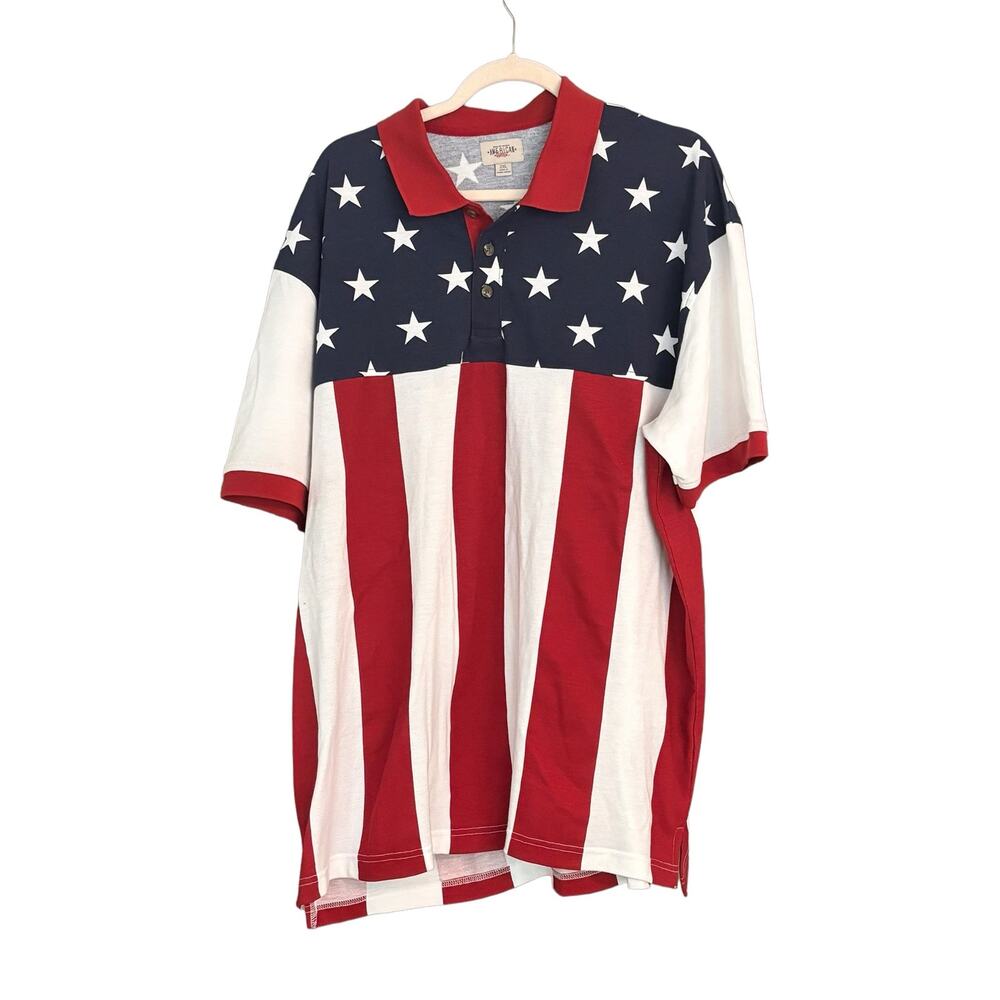 Cabelas American Legacy Patriotic Men’s Polo Shirt Stars & Stripes Golf Sporty